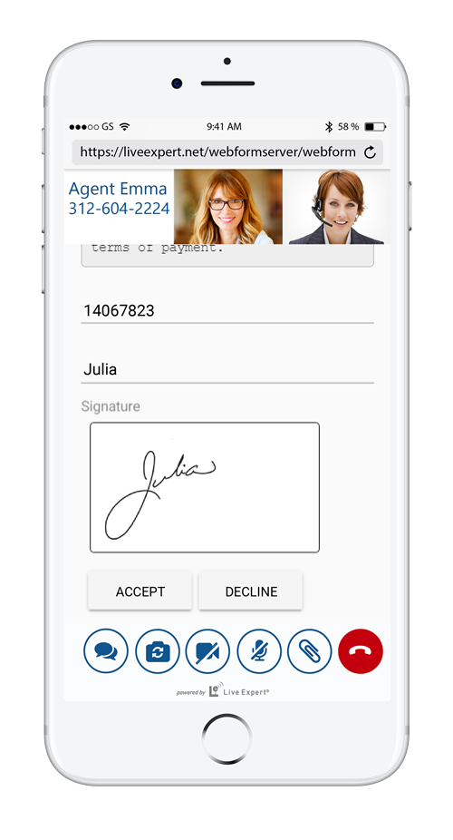 LE Anywhere Mobile iPhone Vertical Signature Capture 500x926