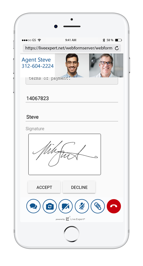 LE Anywhere Mobile iPhone Vertical Signature Capture Remote Support 500x889
