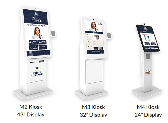 Freestanding Kiosk Lineup with White Background