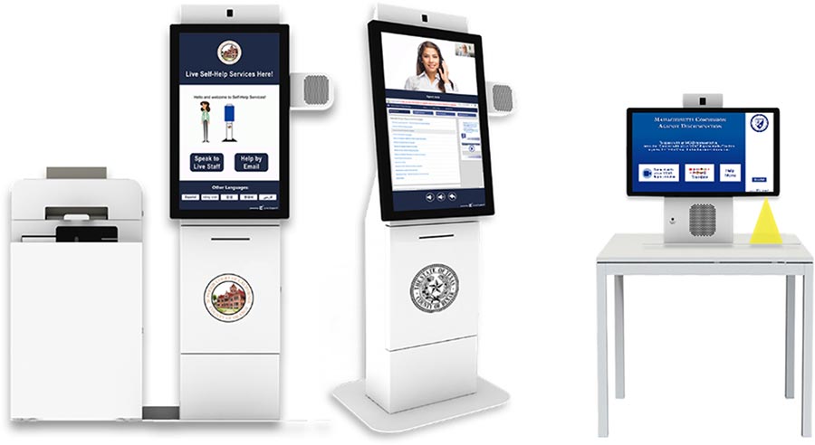 Range of customer support kiosks.